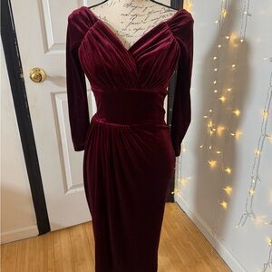 Vixen by Micheline Pitt Deep red velvet dress